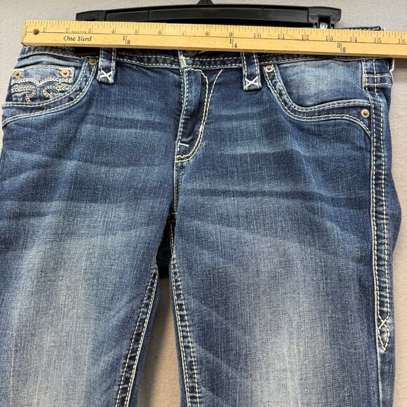 Rock Revival Jeans Women's 29 (8) Blue Celinda Boot Cut Western Blingy EUC - Picture 12 of 16